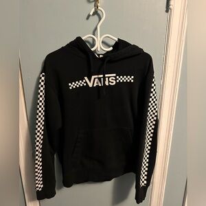 Vans Black Hoodie with Checkered Pattern